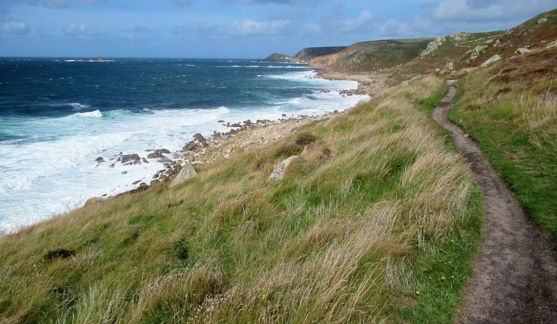 Coast path running next to the sea