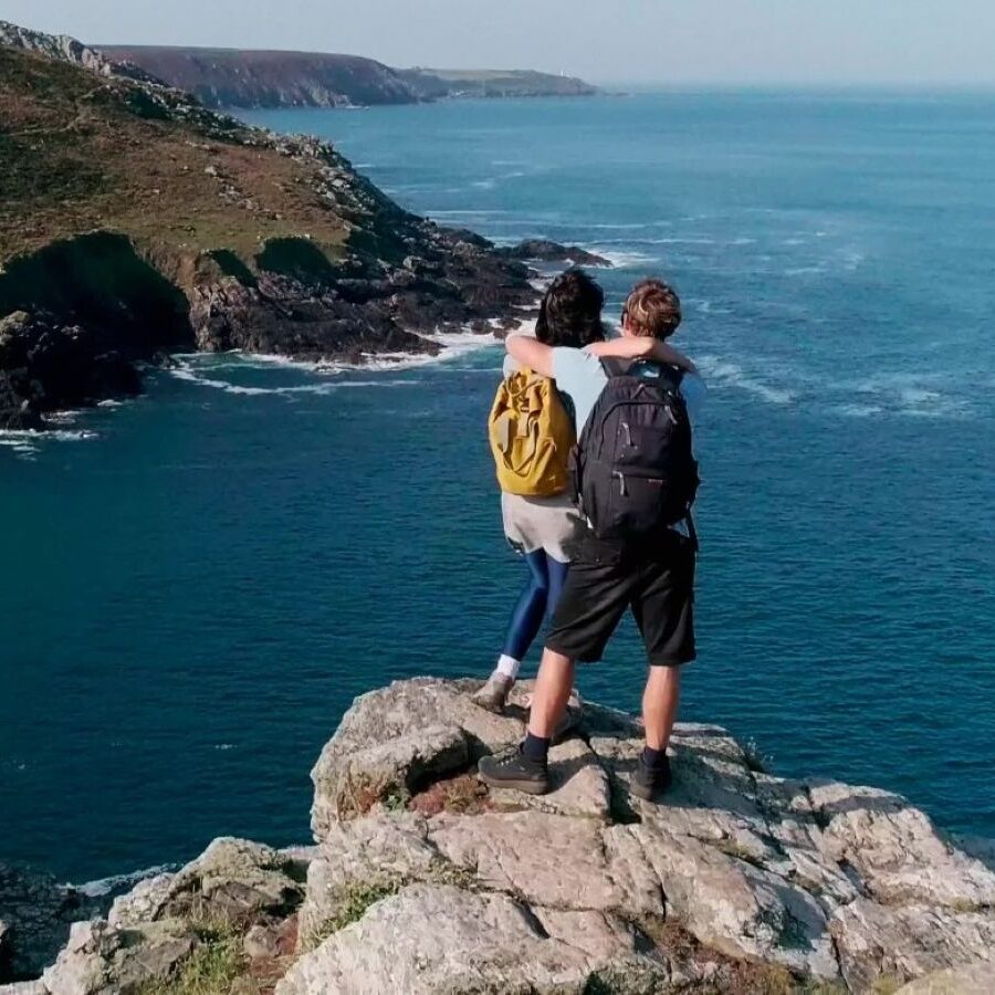 walkers at Porthmeor